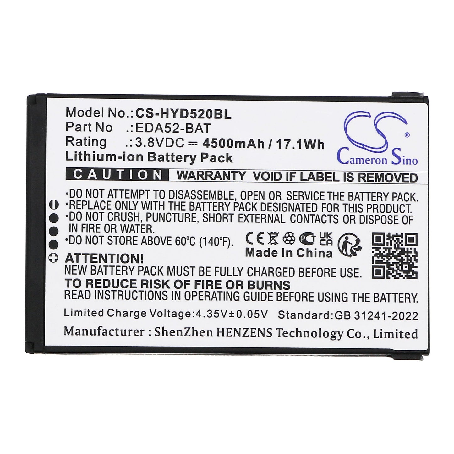 Replacement Battery for Honeywell ScanPal EDA52 – Barcode Scanner – 4500mAh / 17.1Wh / 3.8V