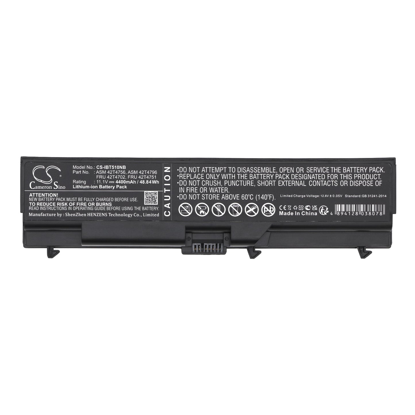 Replacement Battery for Lenovo ThinkPad 70+ – Notebook, Laptop – 4400mAh / 48.84Wh / 11.1V