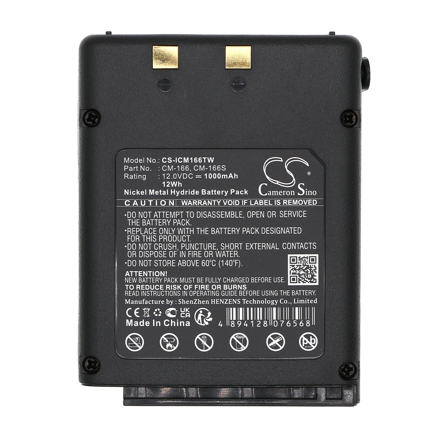 Replacement Battery for Icom IC-A22 – Two-Way Radio – 1000mAh / 12.00Wh / 12.0V