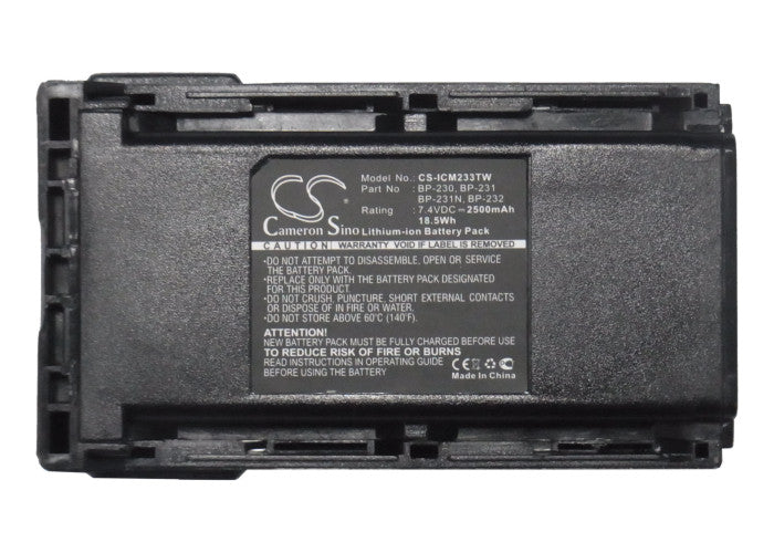Replacement Battery for Icom IC-4011 – Two-Way Radio – 2500mAh / 18.50Wh / 7.4V