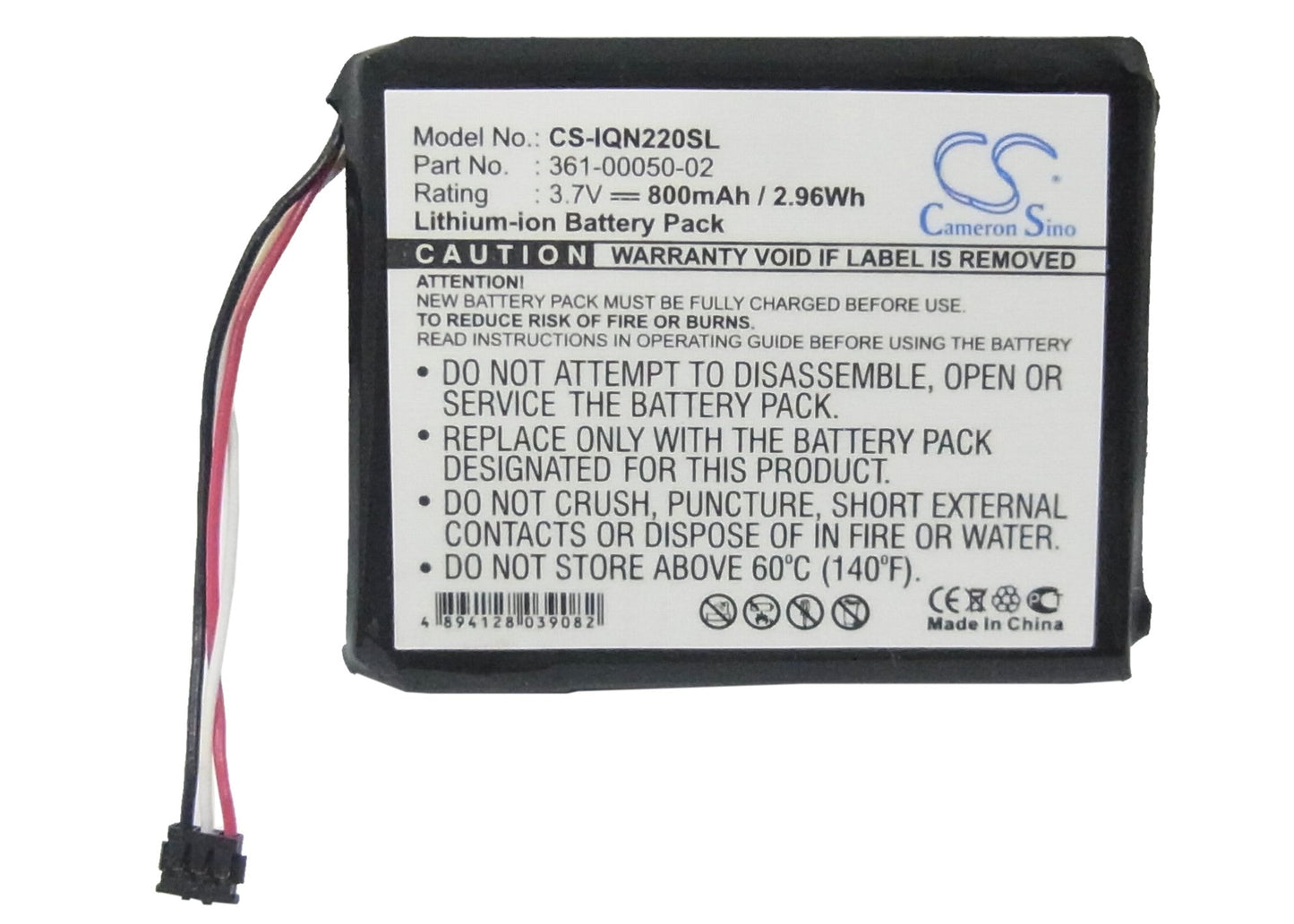 Replacement Battery for Garmin Nuvi 2200 – GPS, Navigator – 800mAh / 2.96Wh / 3.7V