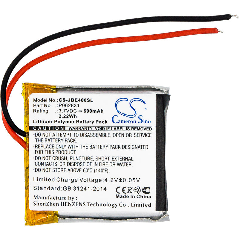 Replacement Battery for JBL Synchros S400BT – Wireless Headset – 600mAh / 2.22Wh / 3.7V