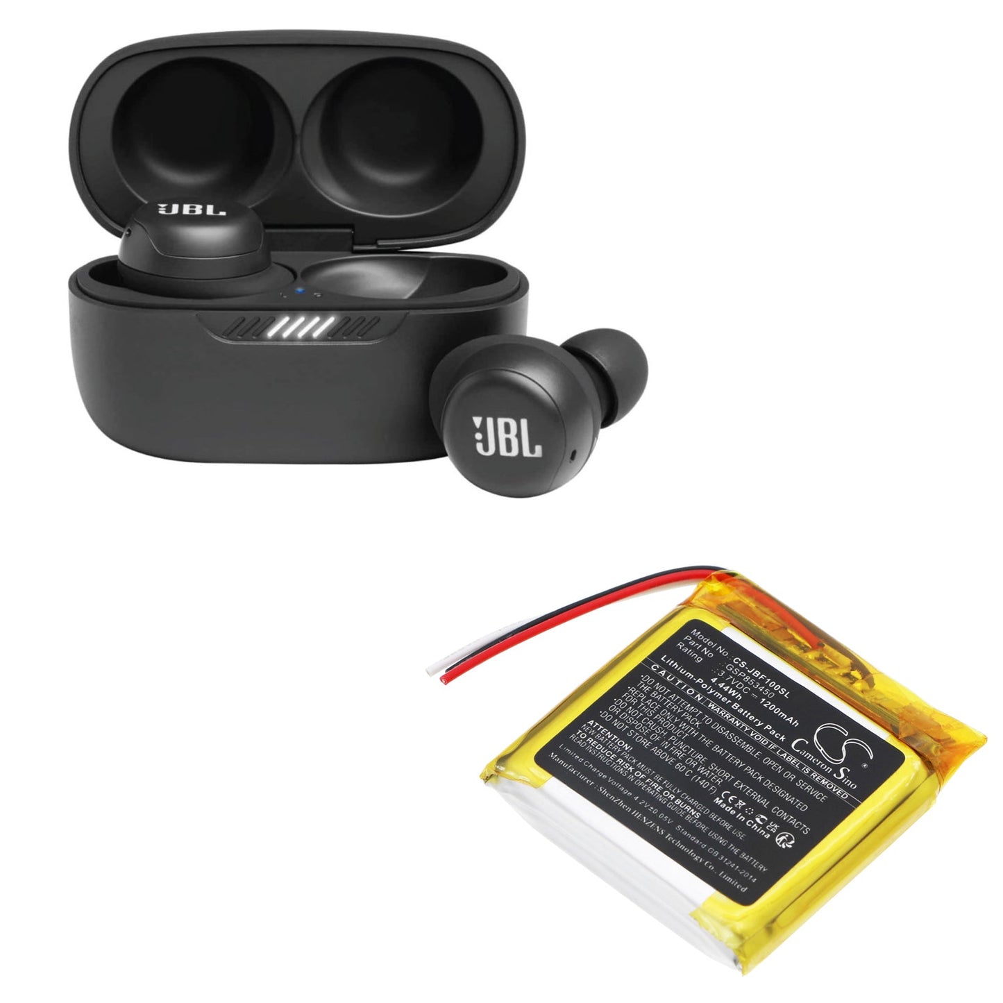 Replacement Battery for JBL Free – Wireless Headset – 1200mAh / 4.44Wh / 3.7V