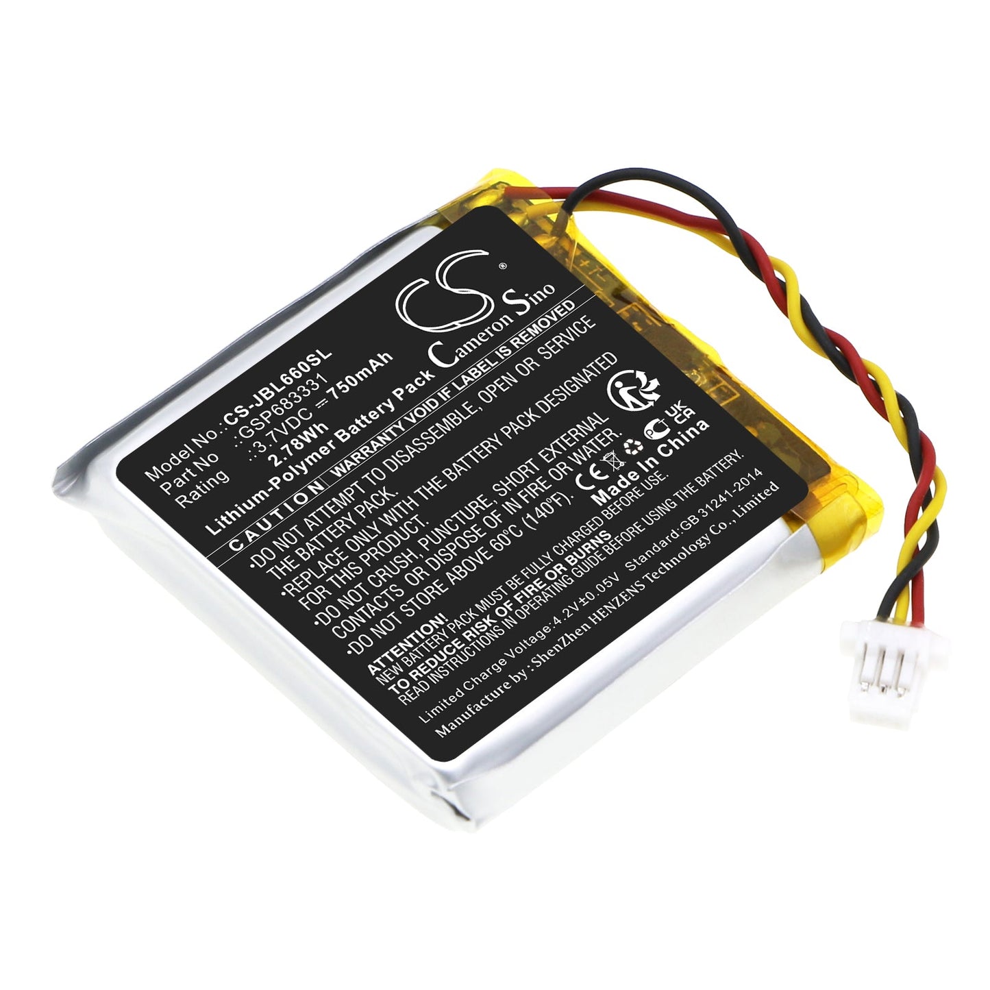 Replacement Battery for JBL Live 660 – Wireless Headset – 750mAh / 2.78Wh / 3.7V