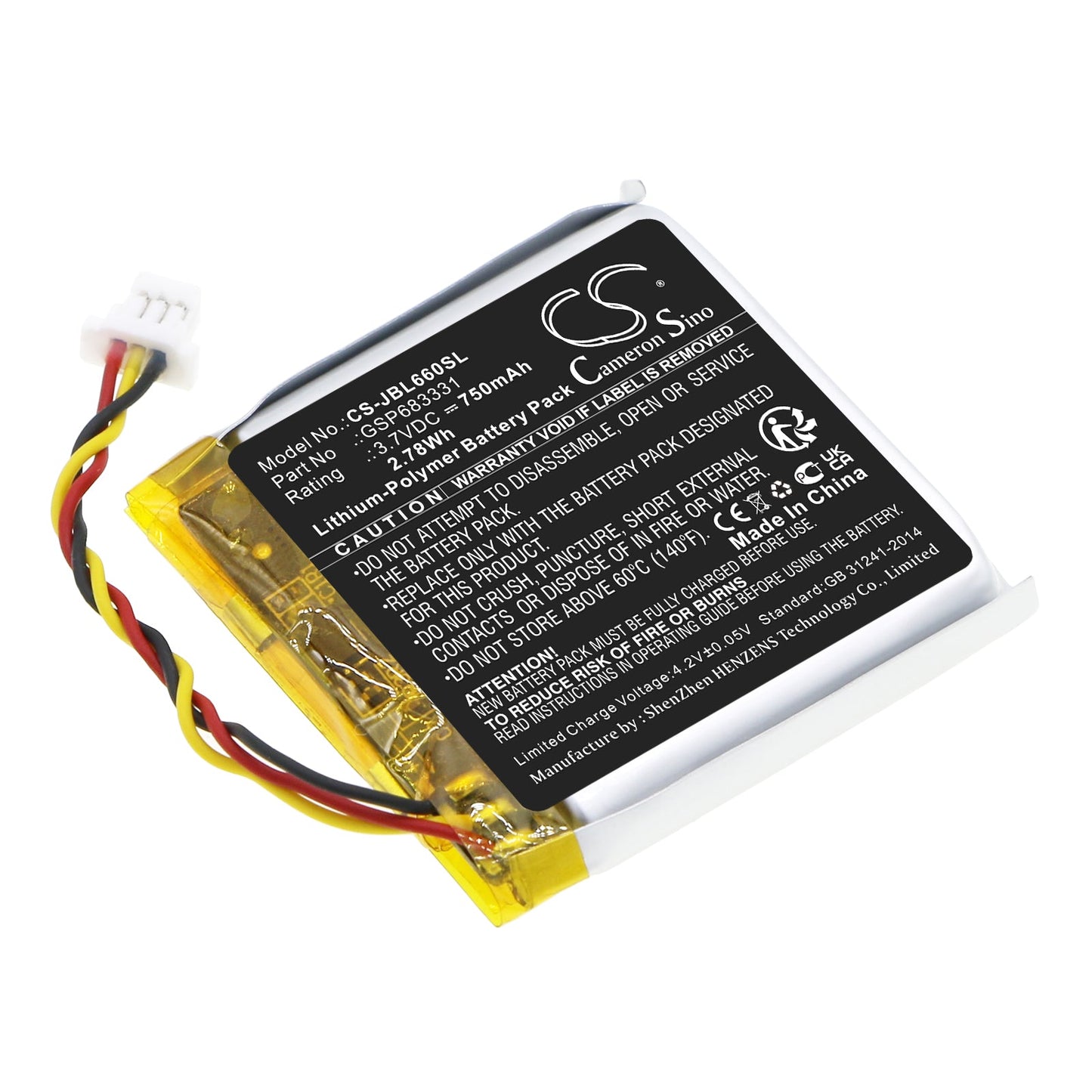 Replacement Battery for JBL Live 660 – Wireless Headset – 750mAh / 2.78Wh / 3.7V