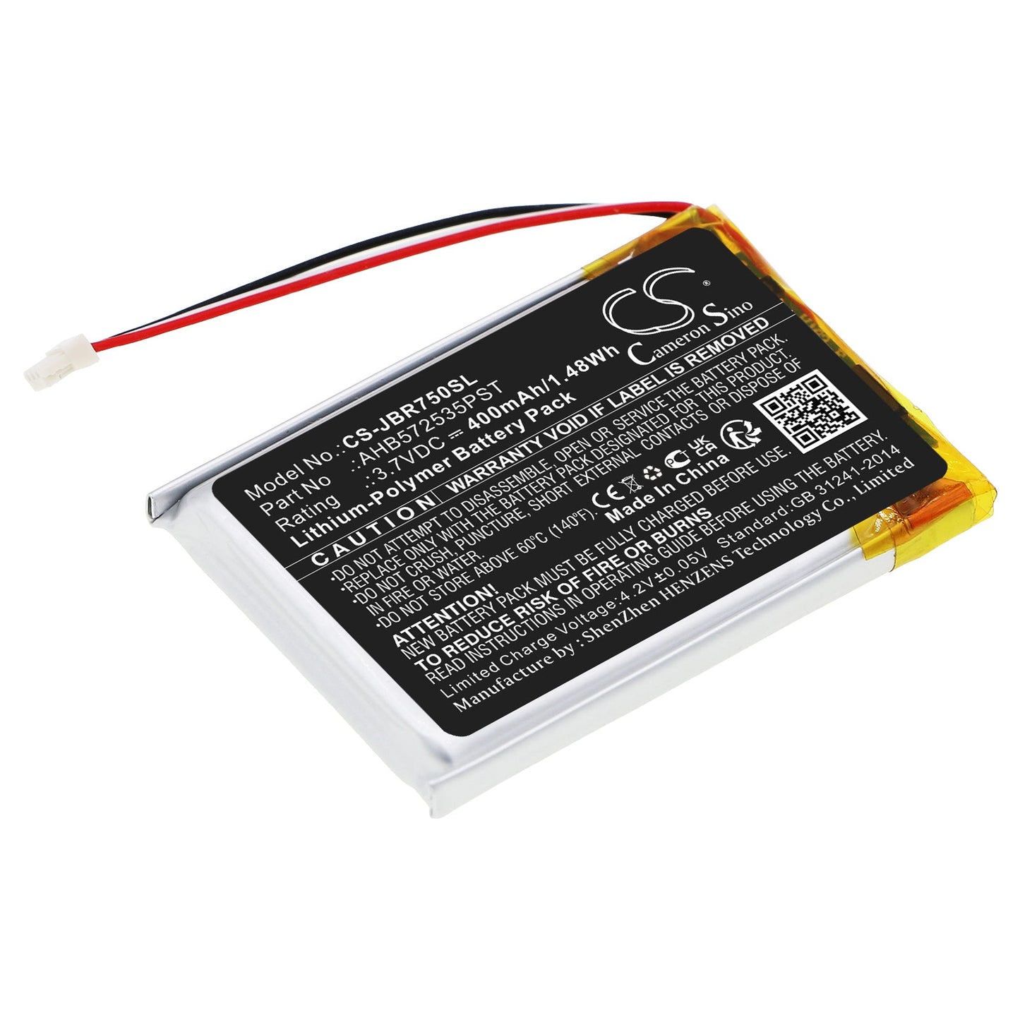 Replacement Battery for Jabra Evolve 75 – Wireless Headset – 400mAh / 1.48Wh / 3.7V