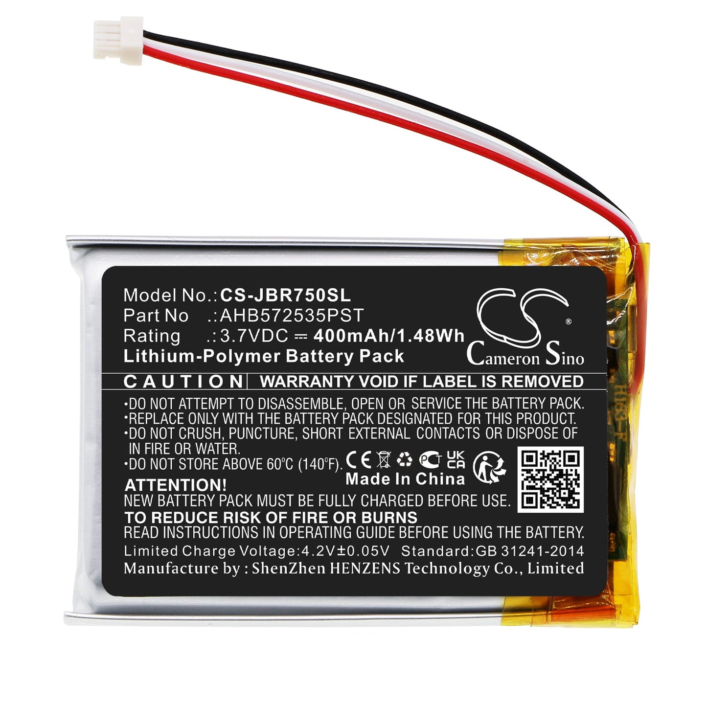 Replacement Battery for Jabra Evolve 75 – Wireless Headset – 400mAh / 1.48Wh / 3.7V