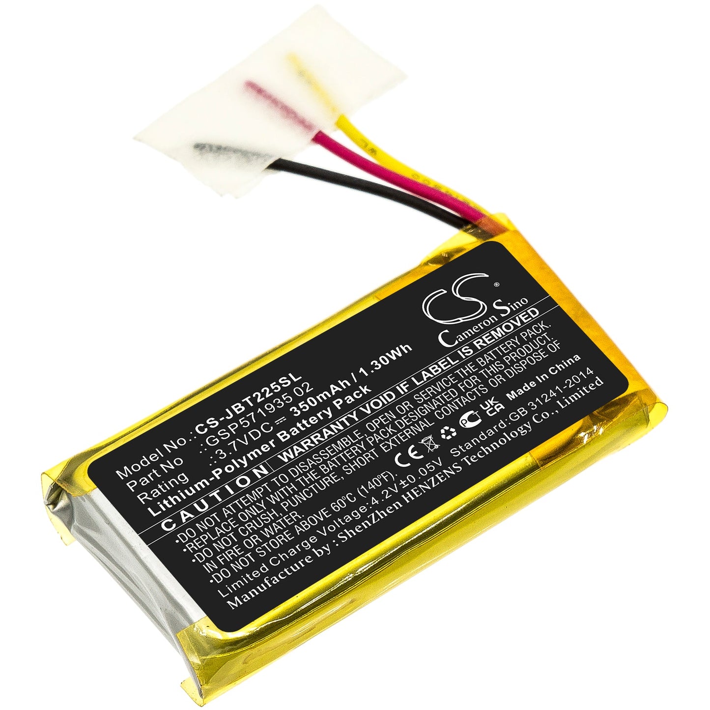 Replacement Battery for JBL Tune 225 TWS Charging Case – Wireless Headset – 350mAh / 1.30Wh / 3.7V
