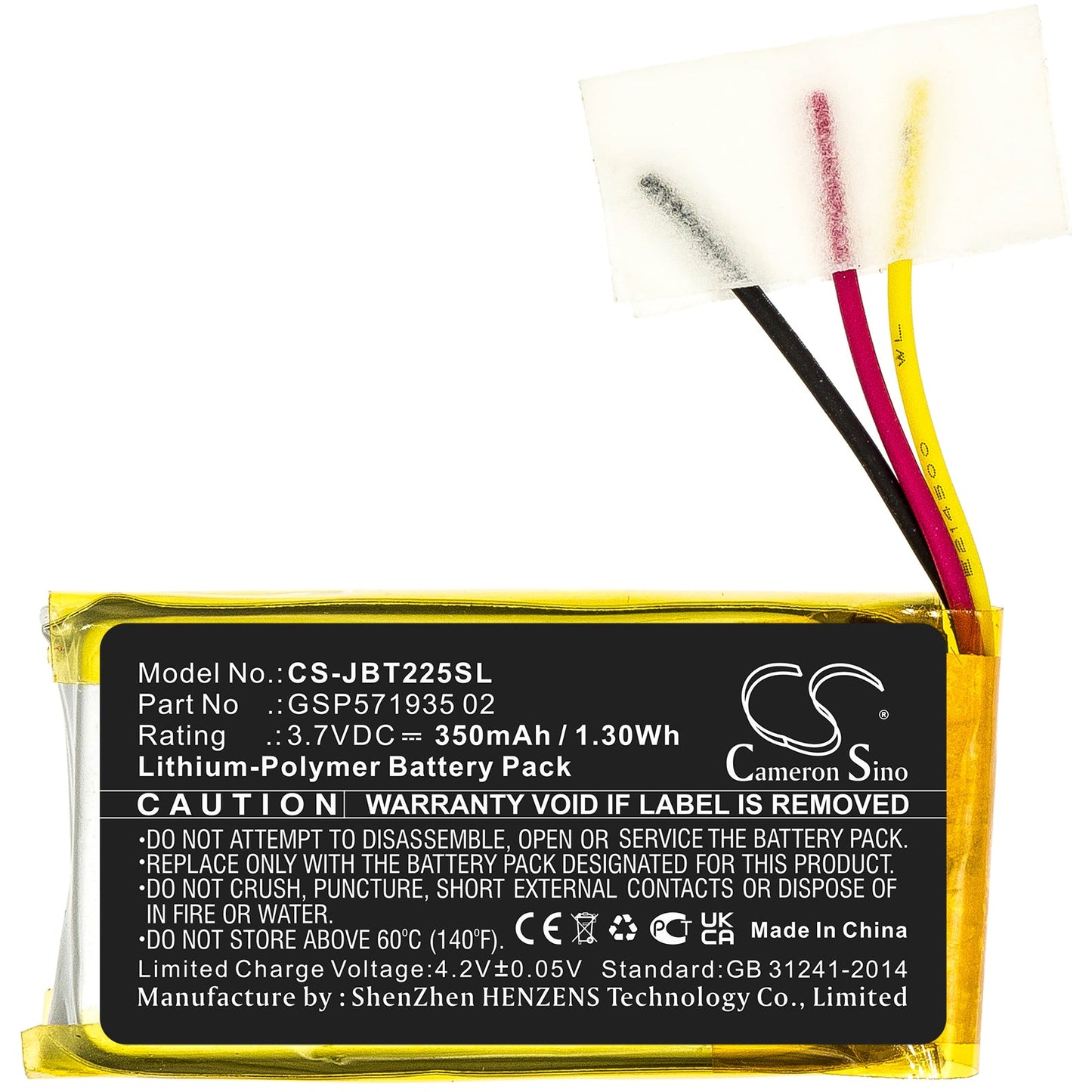 Replacement Battery for JBL Tune 225 TWS Charging Case – Wireless Headset – 350mAh / 1.30Wh / 3.7V