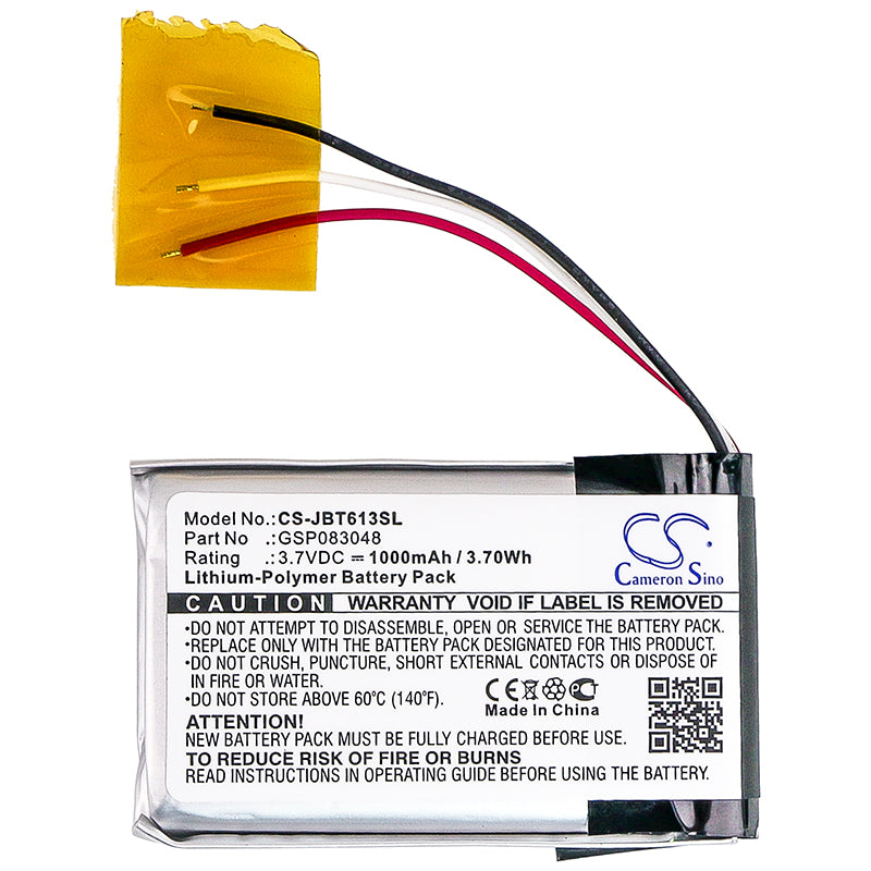 Replacement Battery for JBL 6132A-JBLTRIP – 1000mAh / 3.70Wh