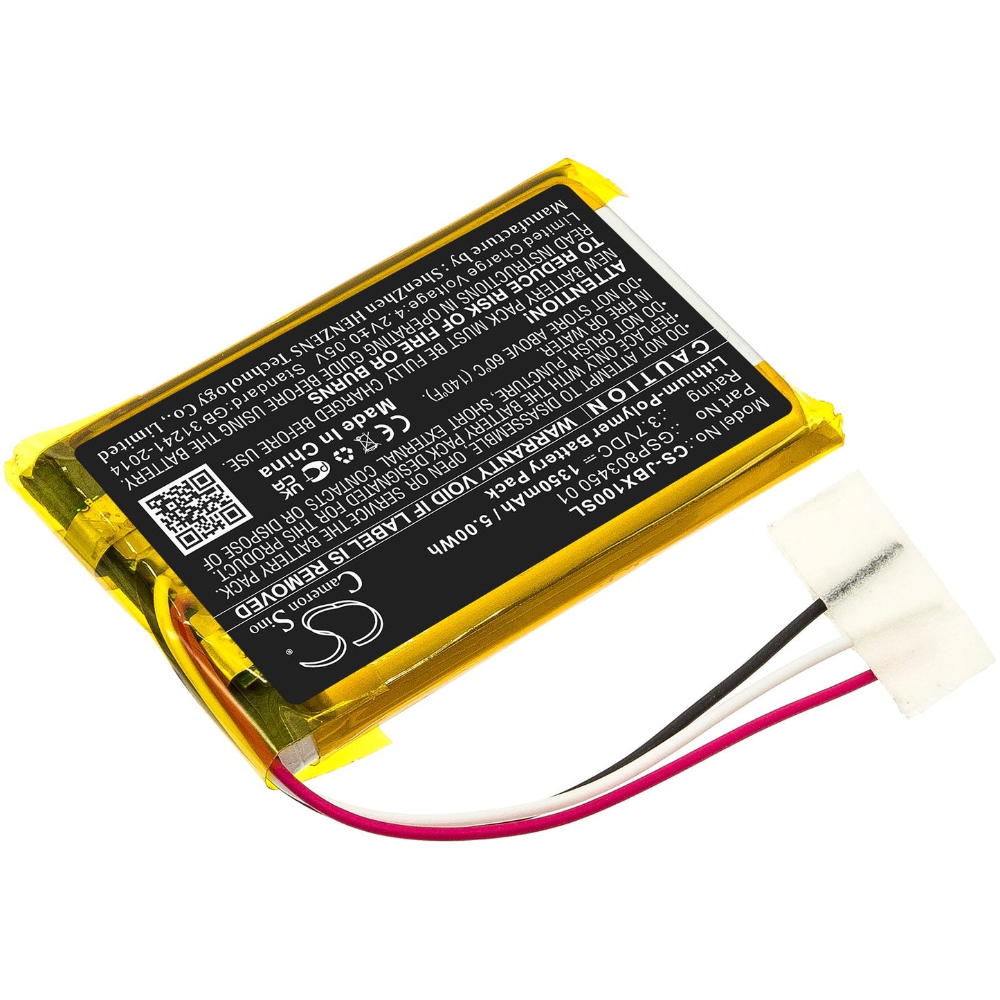 Replacement Battery for JBL Free Charging Case – Wireless Headset – 1350mAh / 5.00Wh / 3.7V