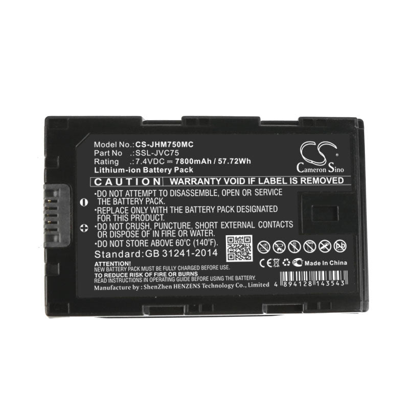 Replacement Battery for JVC GY-HM200 – Camera – 7800mAh / 57.72Wh / 7.4V