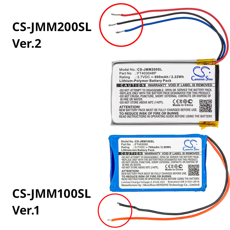 Replacement Battery for JBL Clip+ – Wireless Headset – 700mAh / 2.59Wh / 3.7V