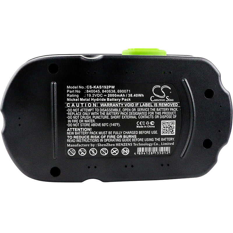 Replacement Battery for Kawasaki  19.2V Unisource – Power Tools – 2000mAh / 38.40Wh / 19.2V