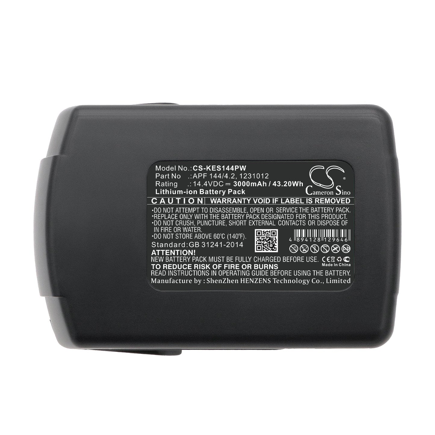 Replacement Battery for Kress  144 AFB – Power Tools – 3000mAh / 43.20Wh / 14.4V