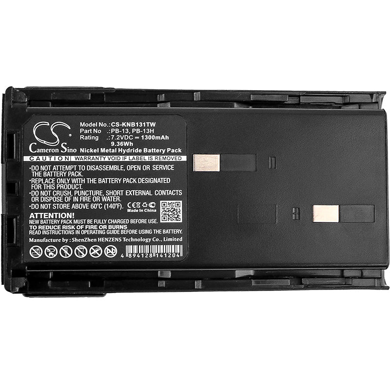 Replacement Battery for Kenwood TH-26AT – Two-Way Radio – 1300mAh / 9.36Wh / 7.2V