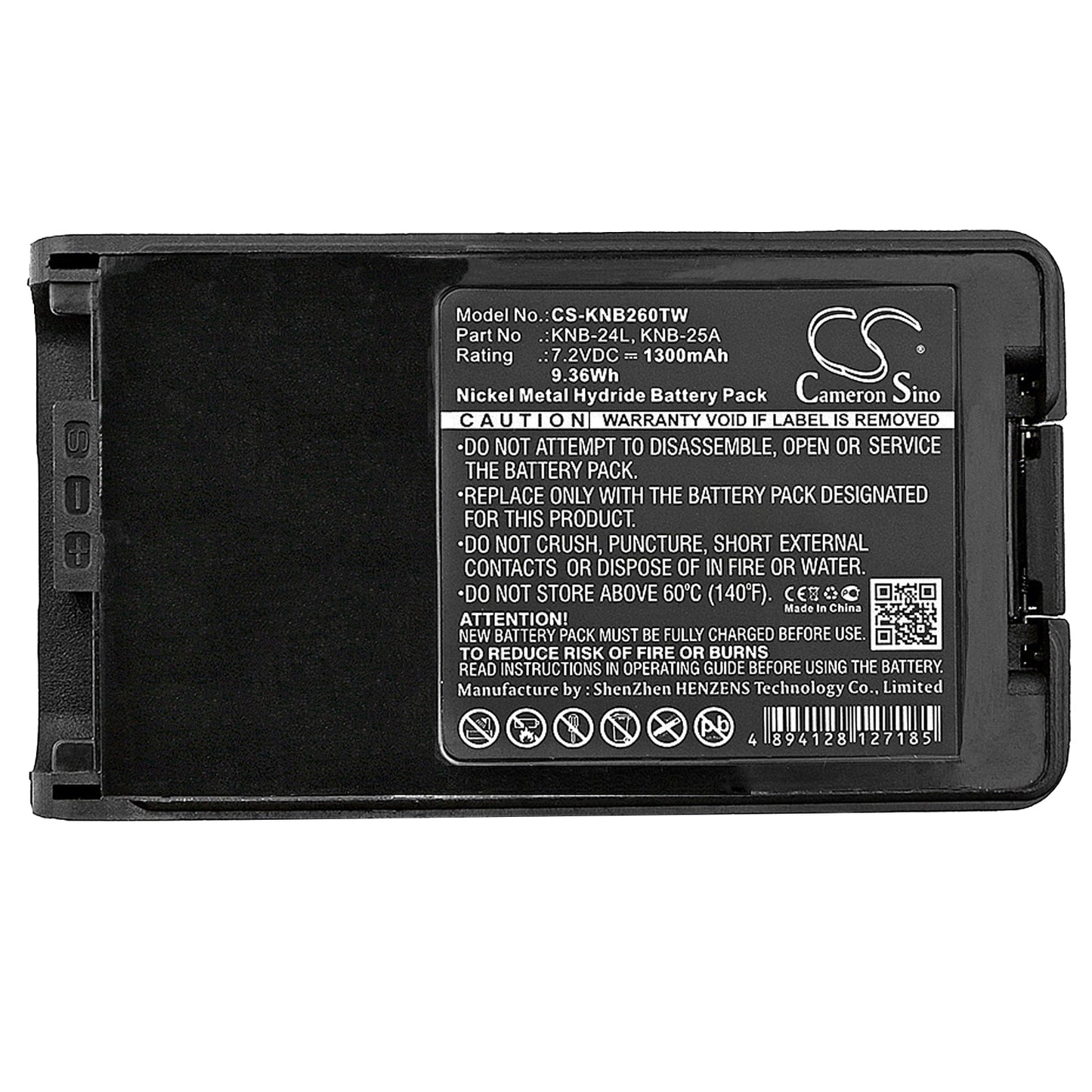 Replacement Battery for Kenwood FTH1010 – Two-Way Radio – 1300mAh / 9.36Wh / 7.2V