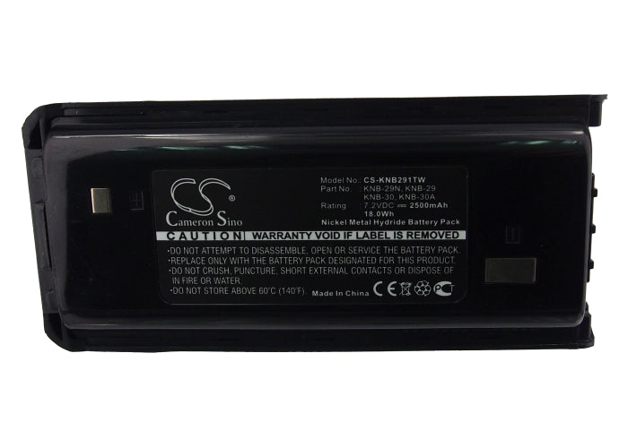 Replacement Battery for Kenwood NX-240 – Two-Way Radio – 2500mAH / 18.00Wh / 7.2V