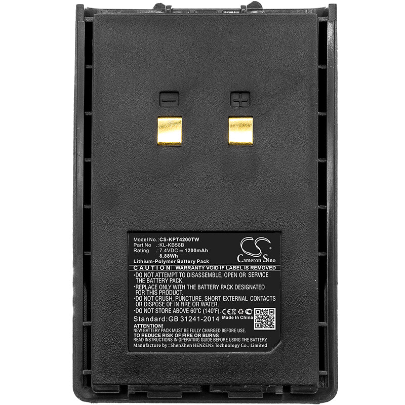 Replacement Battery for Kirisun PT4200 – Two-Way Radio – 1200mAh / 8.88Wh / 7.4V