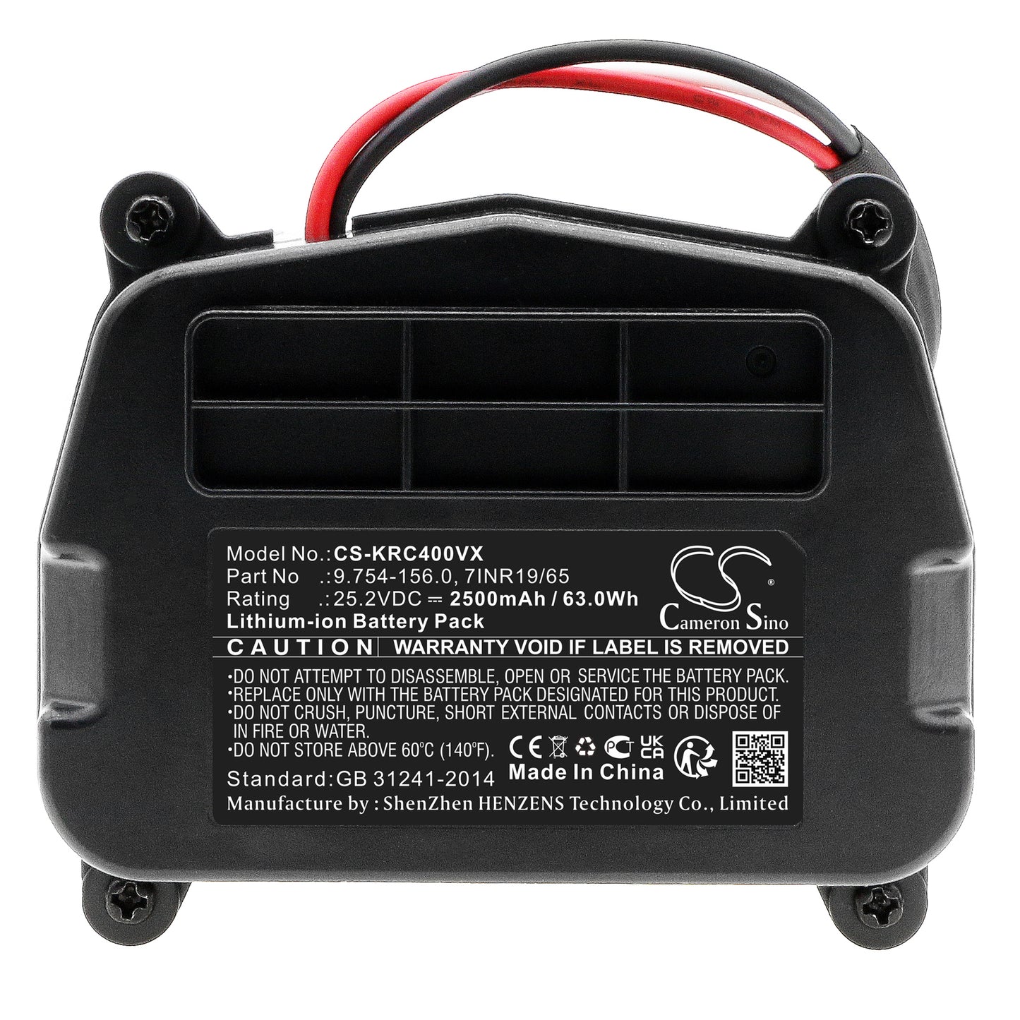 Replacement Battery for Karcher VC4 – 2500mAh / 63.00Wh