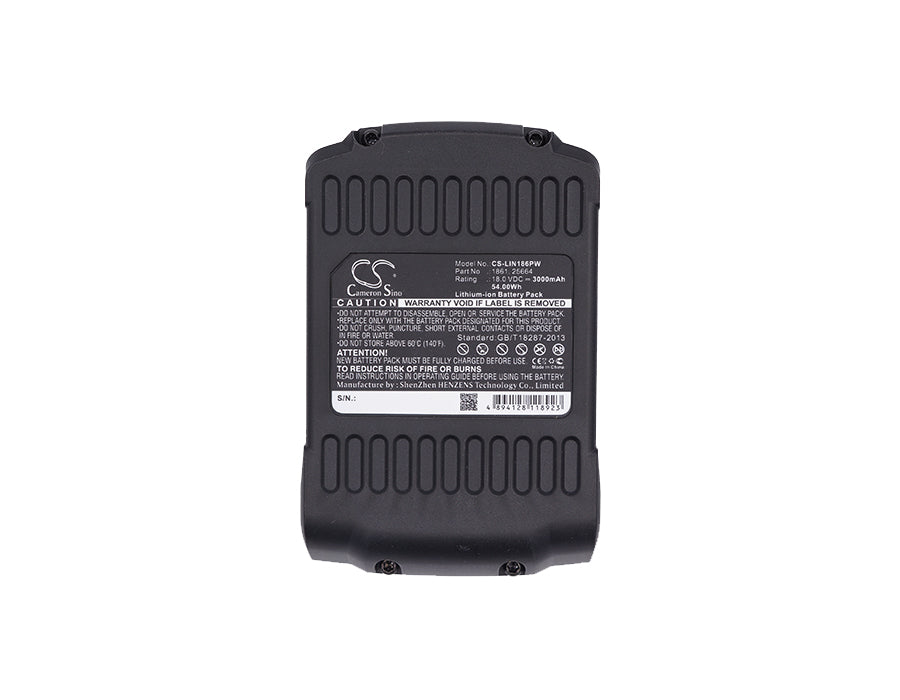 Replacement Battery for Lincoln  LIN-1862 – Power Tools – 3000mAh / 54.00Wh / 18.0V