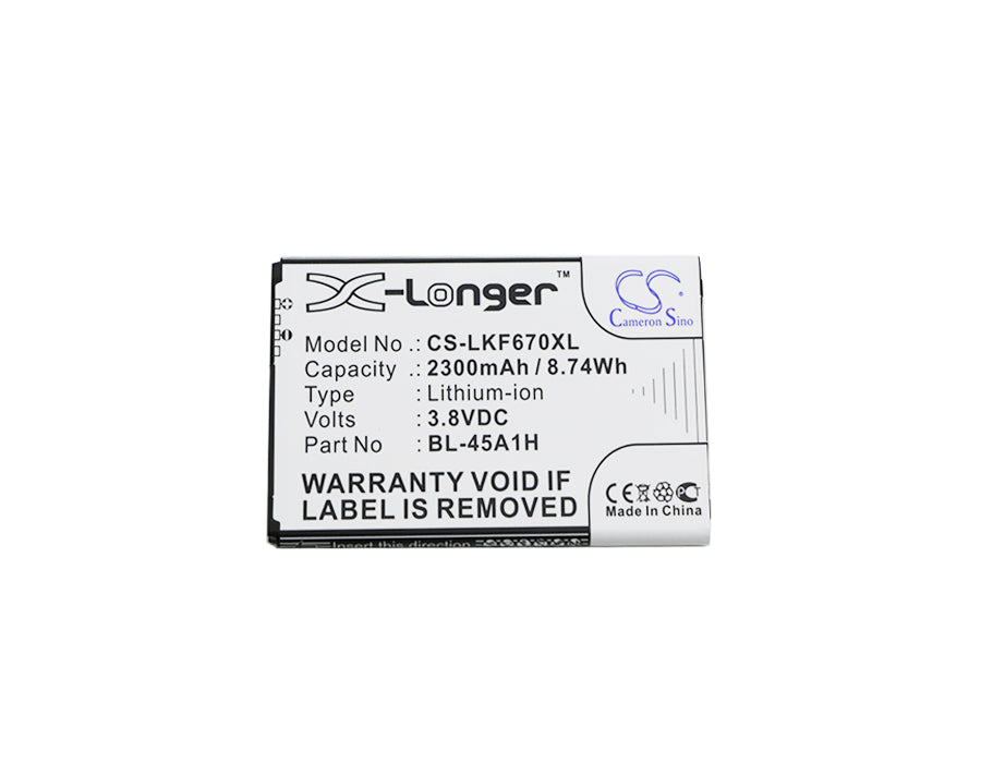 Replacement Battery for LG F670 – Mobile, SmartPhone – 2300mAh / 8.74Wh / 3.8V