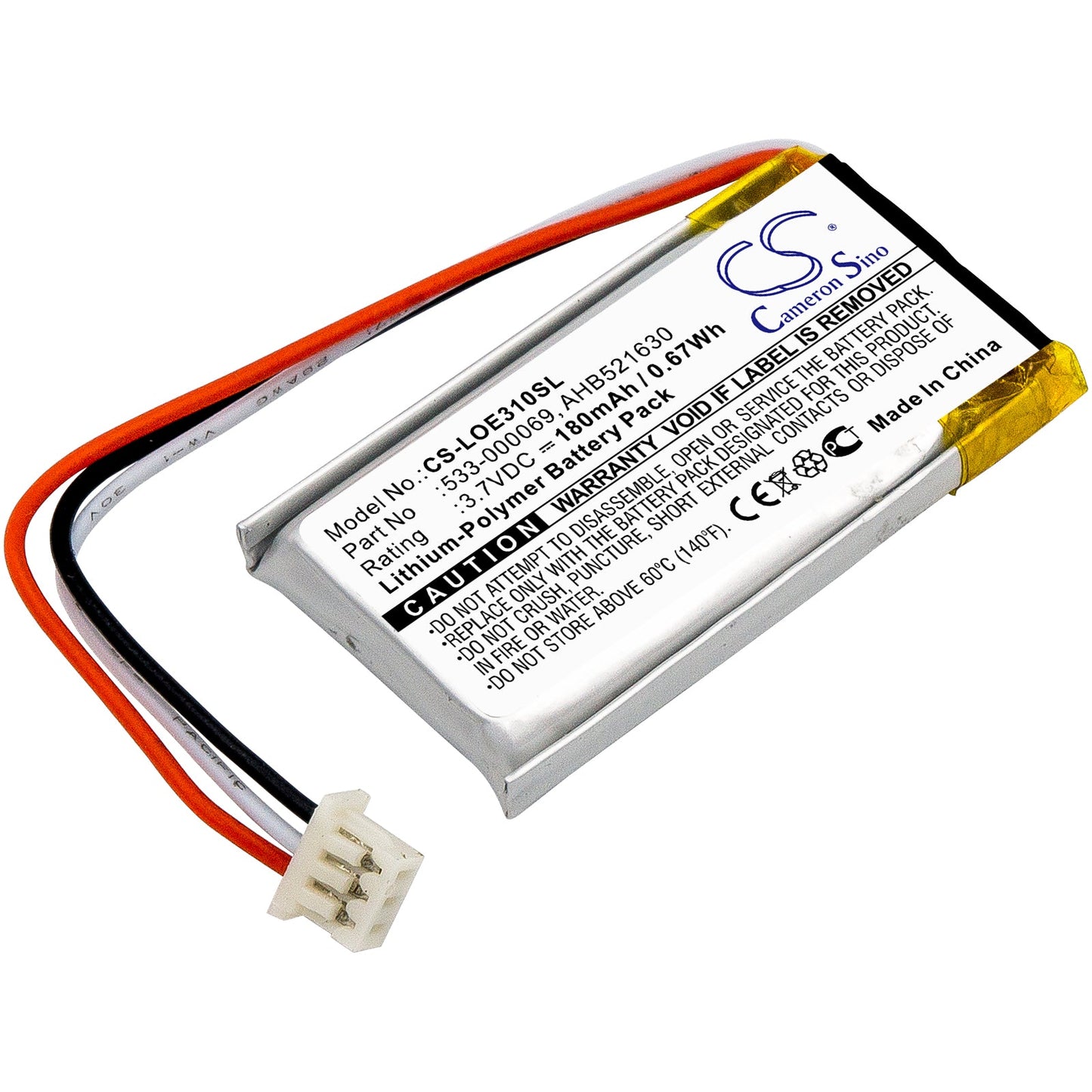 Replacement Battery for Logitech A-00031 – Wireless Headset – 180mAh / 0.67Wh / 3.7V