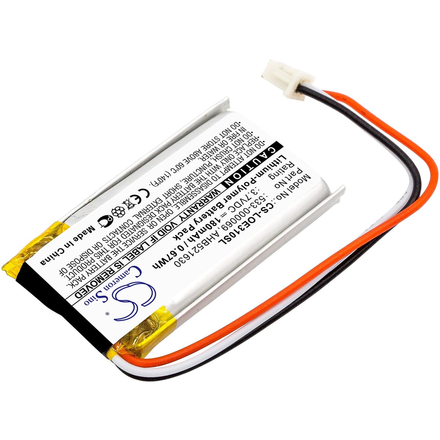 Replacement Battery for Logitech A-00031 – Wireless Headset – 180mAh / 0.67Wh / 3.7V