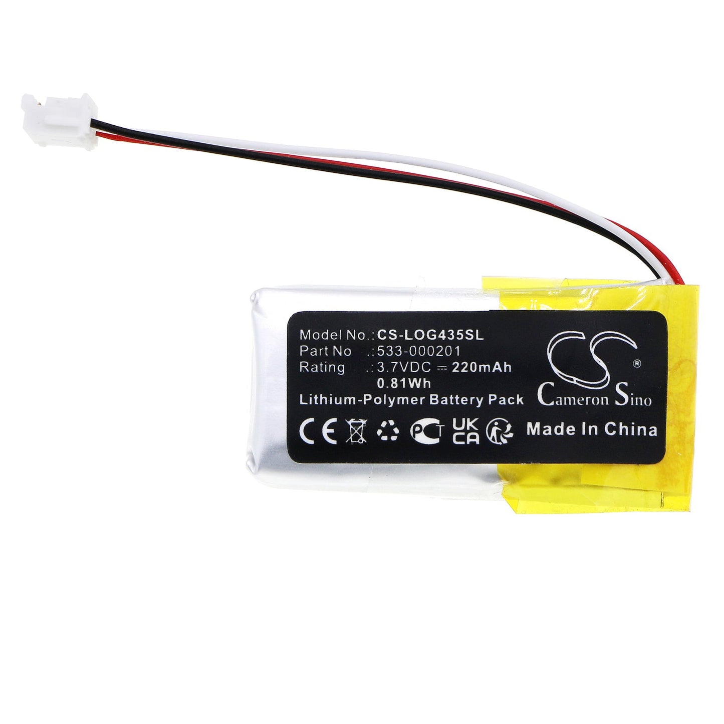 Replacement Battery for Logitech G435 – Wireless Headset – 220mAh / 0.81Wh / 3.7V