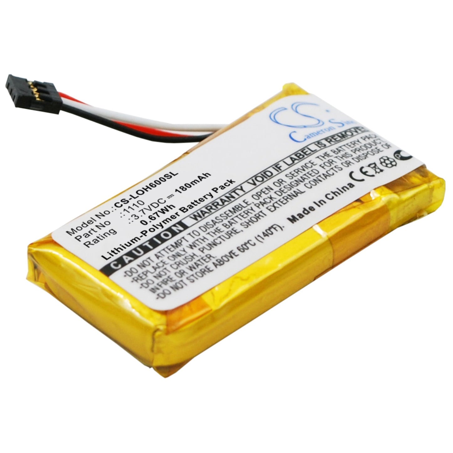 Replacement Battery for Logitech H600 981-000341 – Wireless Headset – 180mAh / 0.67Wh / 3.7V