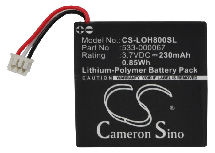 Replacement Battery for Logitech H800 – Wireless Headset – 230mAh/0.85Wh / 3.7V