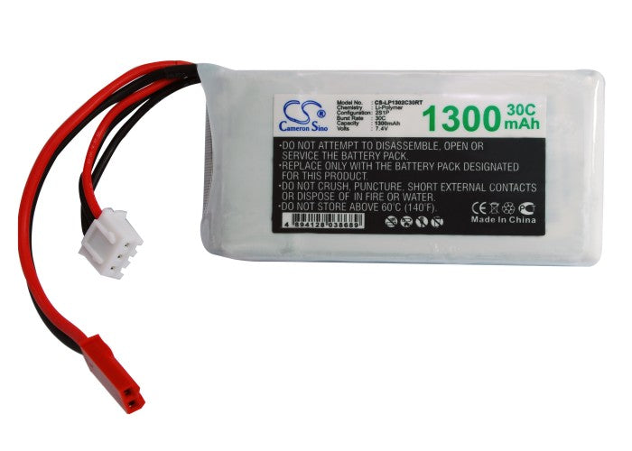 Replacement Battery for RC CS-LP1302C30RT – Heli/Airplane – 1300mAh / 9.62Wh / 7.4V