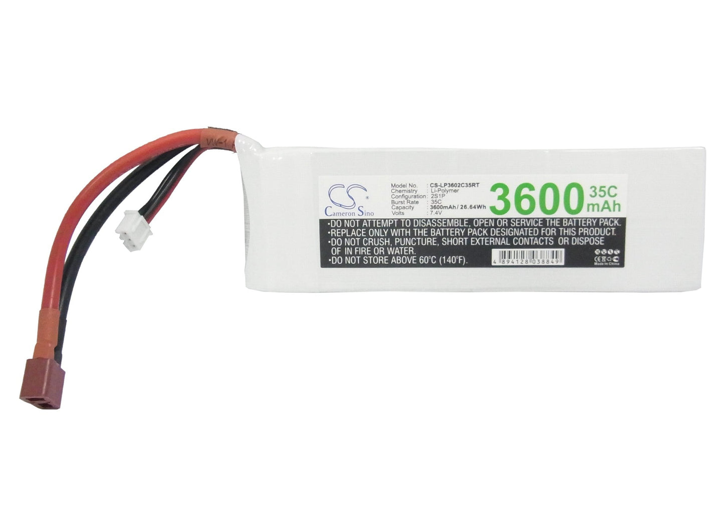 Replacement Battery for RC CS-LP3602C35RT – Cars – 3600mAh / 26.64Wh / 7.4V