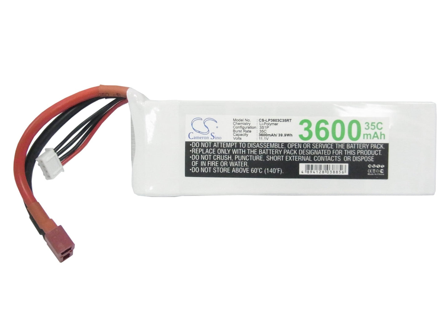 Replacement Battery for RC CS-LP3603C35RT – Heli/Airplane – 3600mAh / 39.96Wh / 11.1V