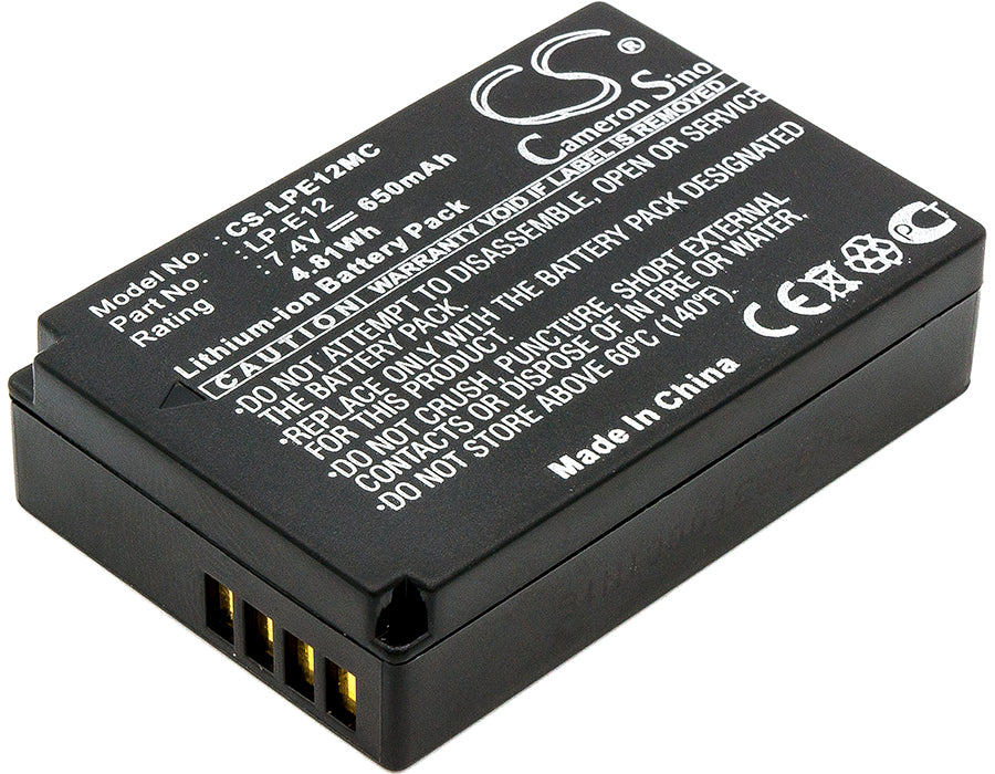 Replacement Battery for Canon EOS 100D – Camera – 650mAh / 4.81Wh / 7.4V