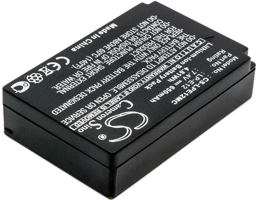 Replacement Battery for Canon EOS 100D – Camera – 650mAh / 4.81Wh / 7.4V