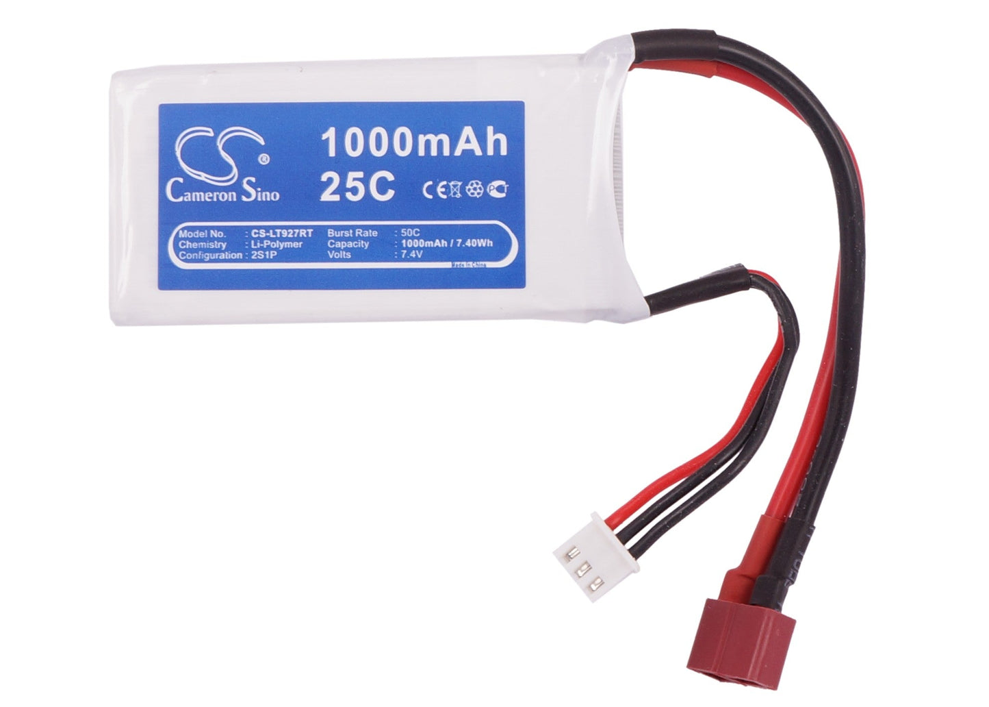 Replacement Battery for RC CS-LT927RT – FPV – 1000mAh / 7.40Wh / 7.4V