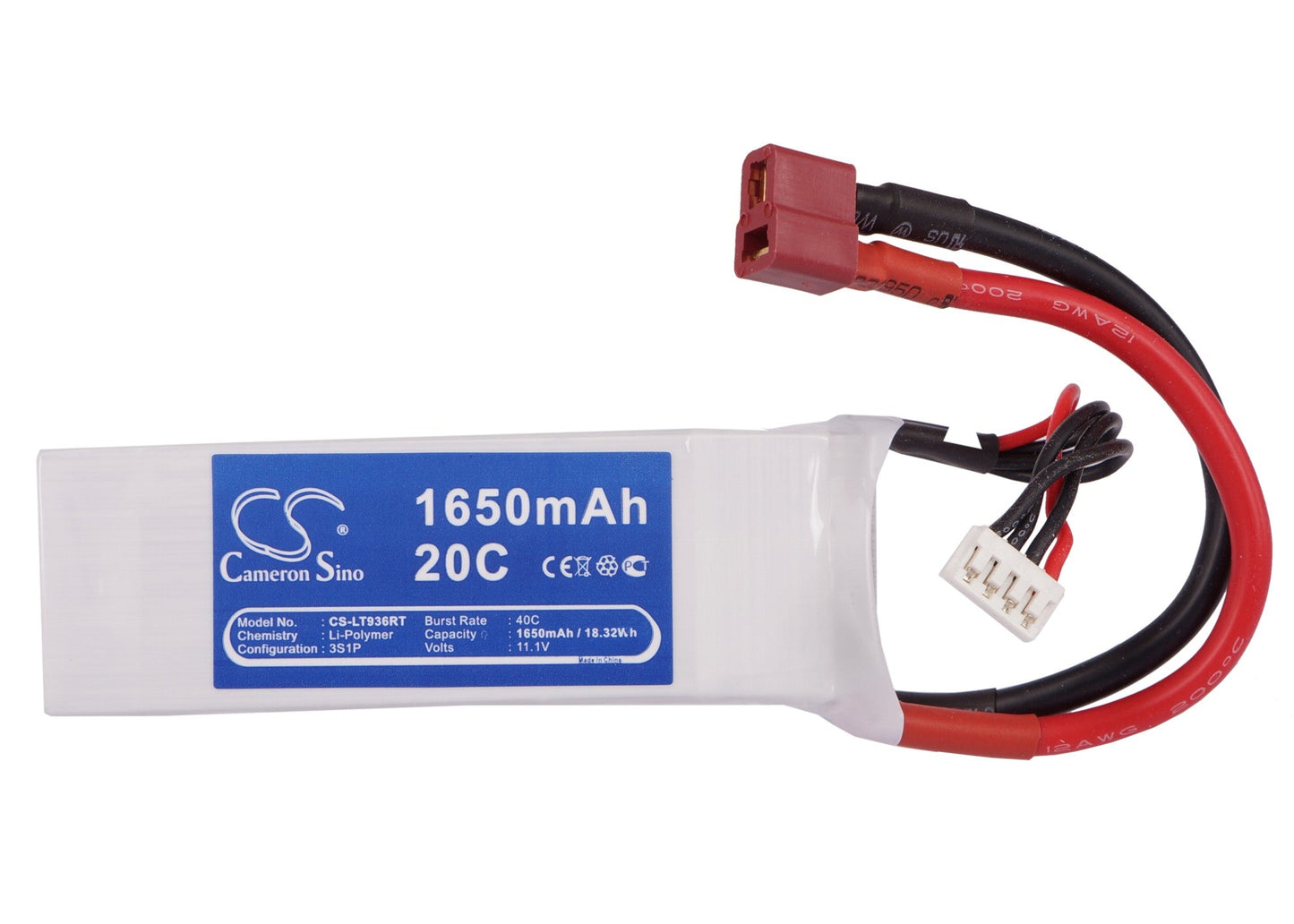 Replacement Battery for RC CS-LT936RT – Cars – 1650mAh / 18.32Wh / 11.1V