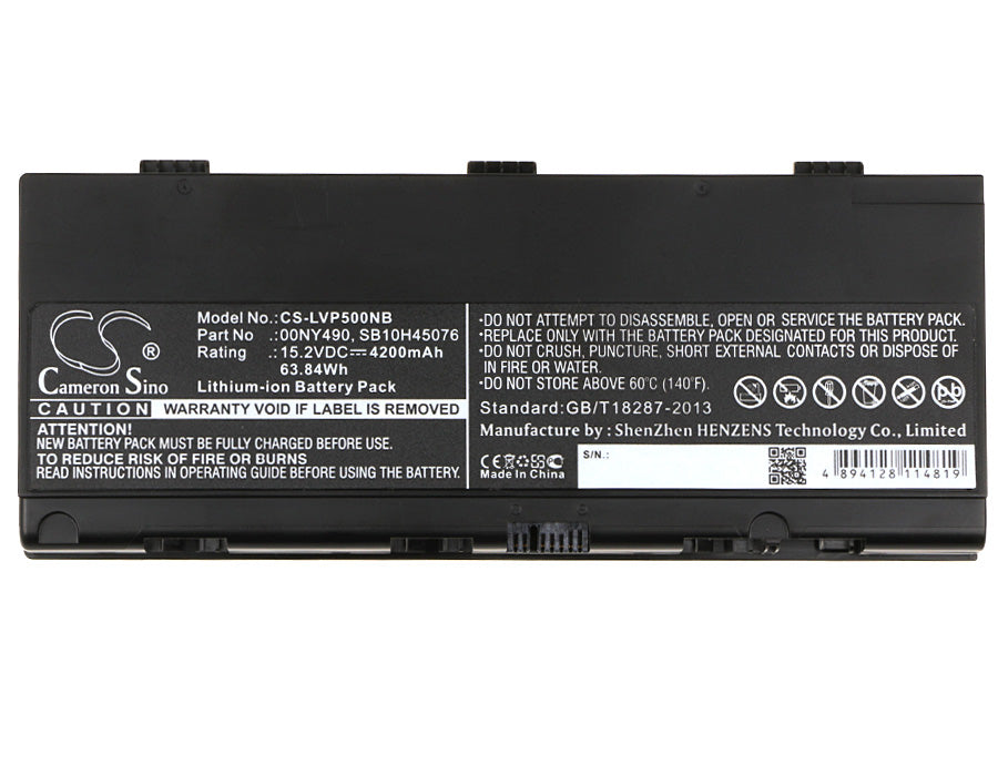 Replacement Battery for Lenovo ThinkPad P50 – Notebook, Laptop – 4200mAh / 63.84Wh / 15.2V
