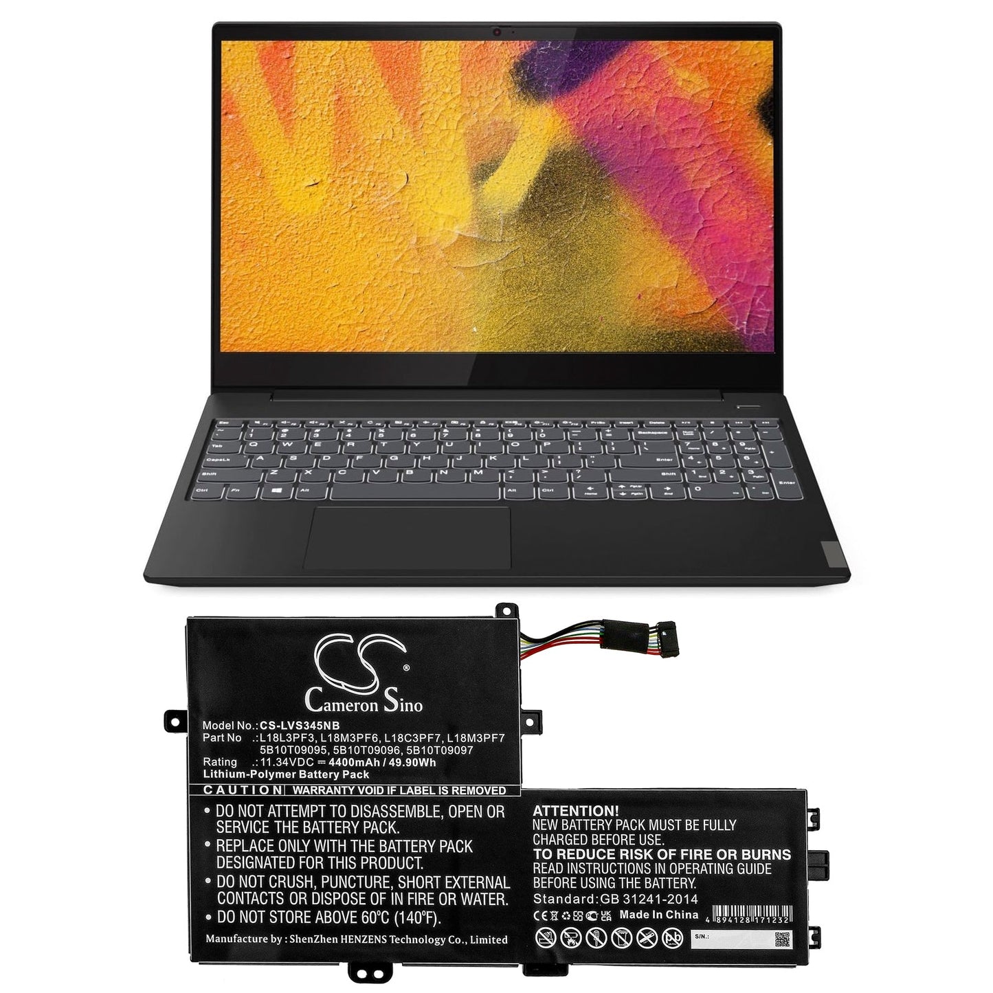 Replacement Battery for Lenovo IdeaPad C340 15 – Notebook, Laptop – 4400mAh / 49.90Wh / 11.34V