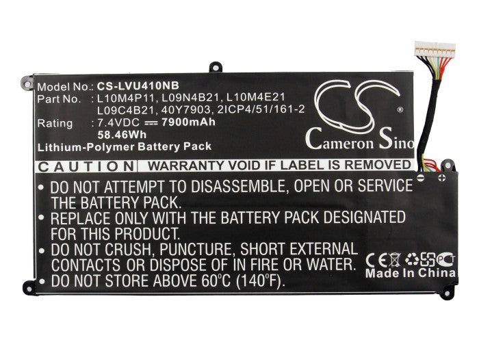 Replacement Battery for Lenovo IdeaPad U40-IFI – Notebook, Laptop – 7900mAh/58.46Wh / 7.4V