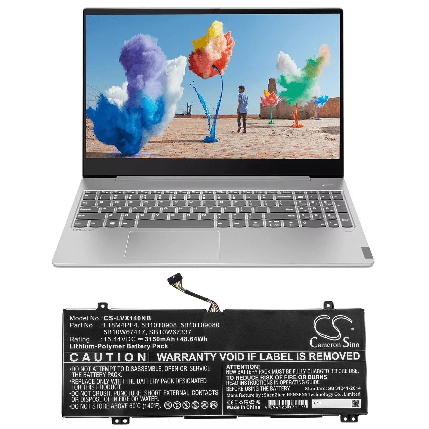 Replacement Battery for Lenovo IdeaPad S540-14API – Notebook, Laptop – 3150mAh / 48.64Wh / 15.44V