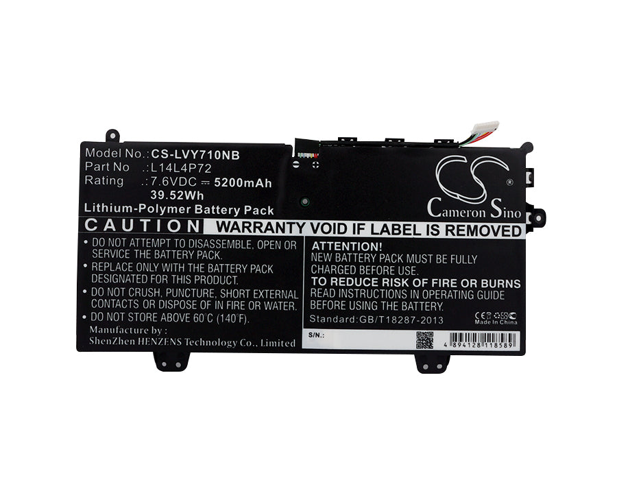 Replacement Battery for Lenovo Yoga 3 11 – Notebook, Laptop – 5200mAh / 39.52Wh / 7.6V