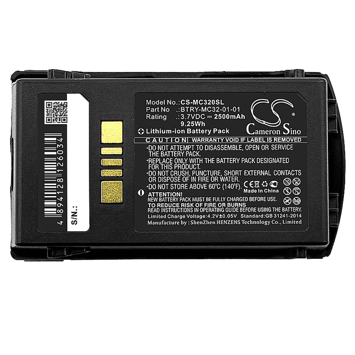 Replacement Battery for Zebra MC3200 – Barcode Scanner – 2500mAh / 9.25Wh / 3.7V