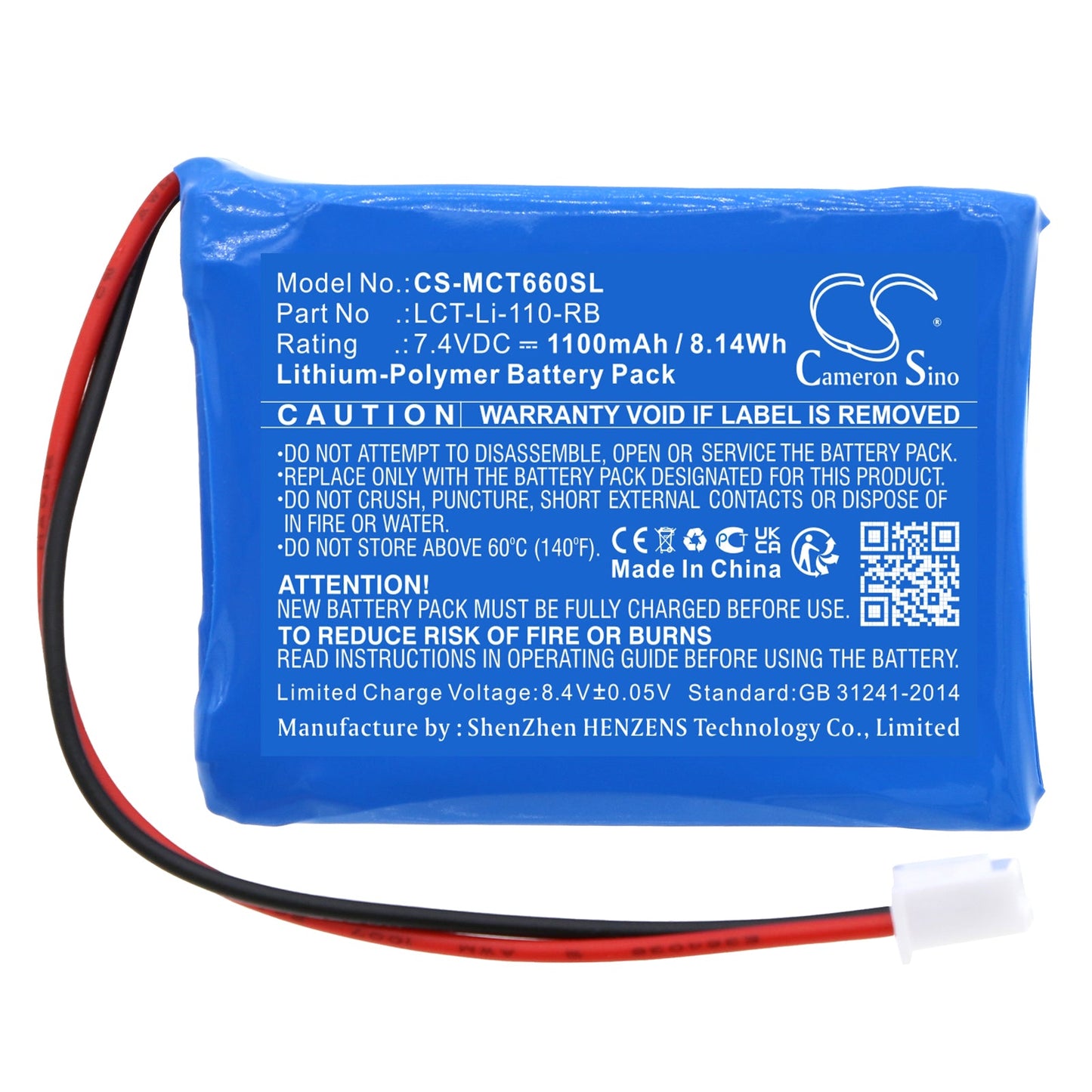 Replacement Battery for Tree  LCT-Li-110 – Electronic Scales – 1100mAh / 8.14Wh / 7.4V