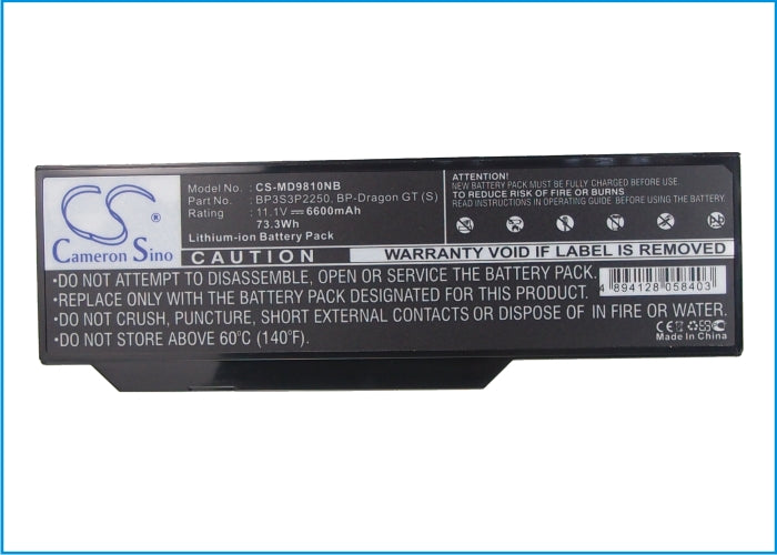 Replacement Battery for ZooStorm 8207 – Notebook, Laptop – 6600mAh / 73.26Wh / 11.1V