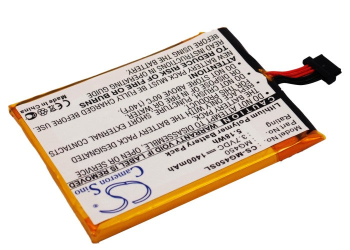 Replacement Battery for Typhoon  MyGuide 4500 – GPS, Navigator – 1400mAh / 5.18Wh / 3.7V