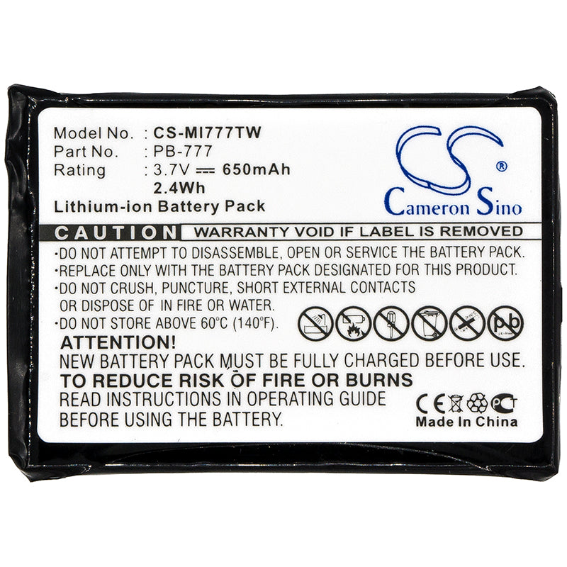 Replacement Battery for Midland 777 – Two-Way Radio – 650mAh / 2.41Wh / 3.7V