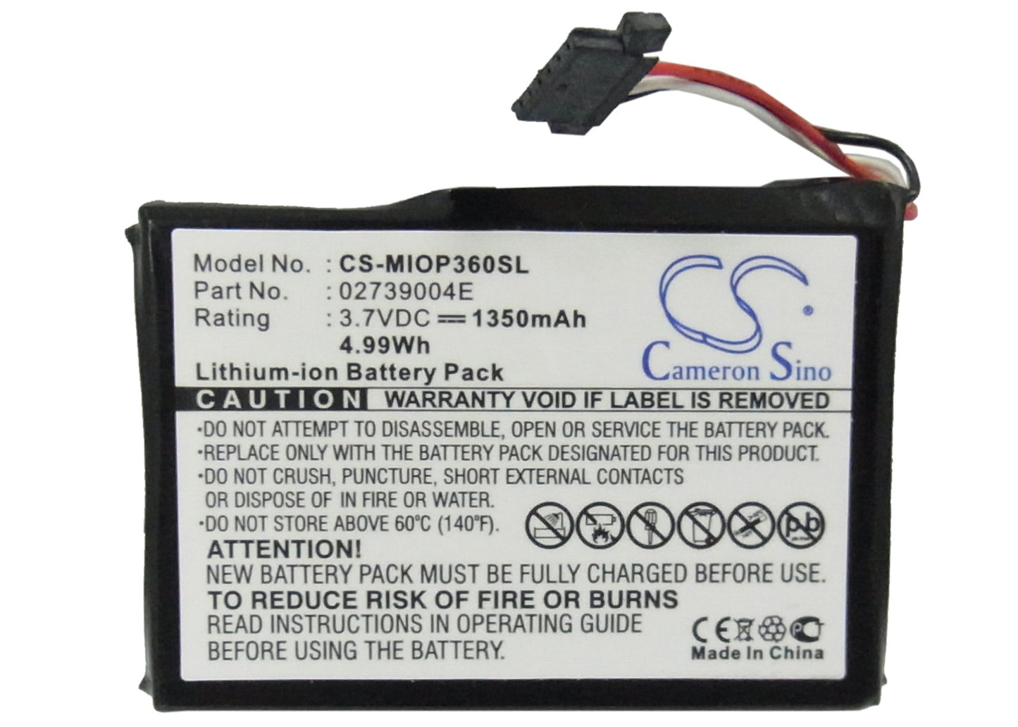 Replacement Battery for MICROMAXX MM95242 – GPS, Navigator – 1350mAh / 5.00Wh / 3.7V