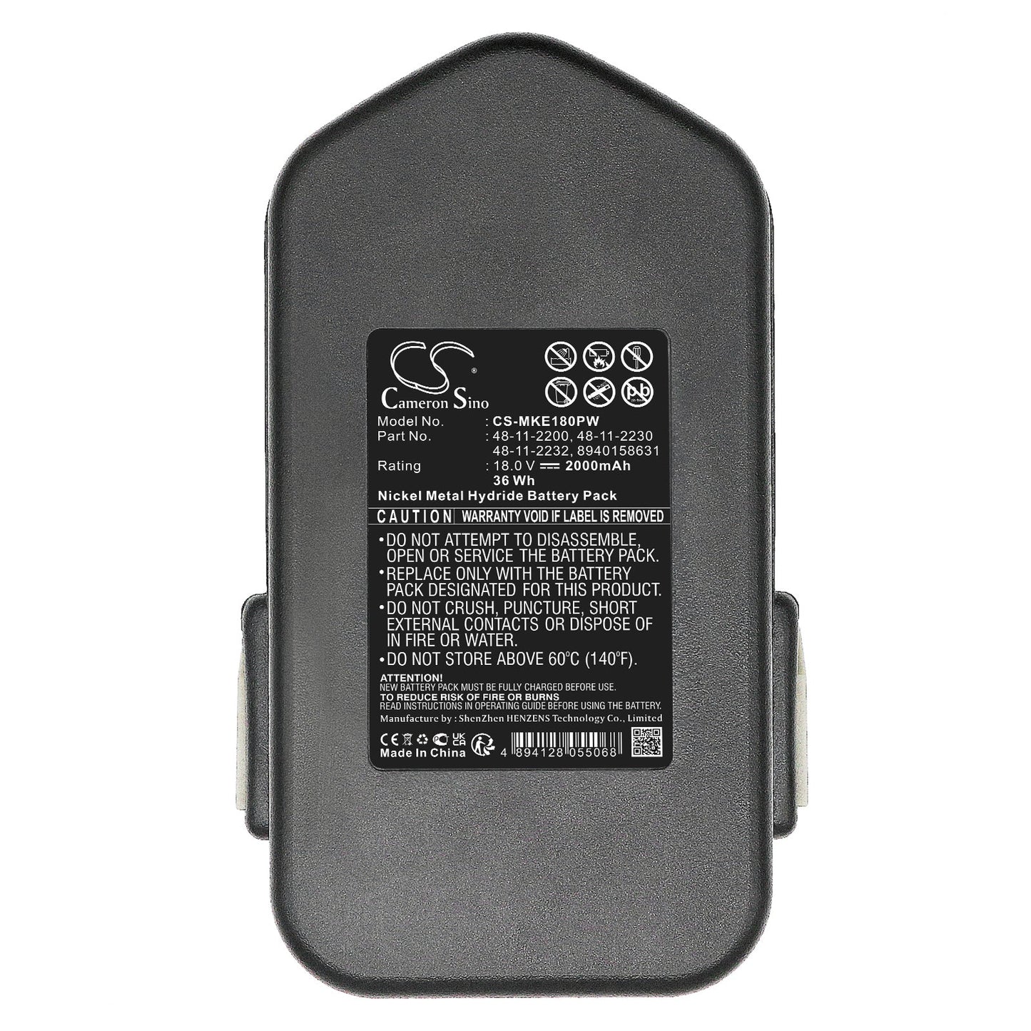 Replacement Battery for Milwaukee 0521-20 – Power Tools – 2000mAh / 18.0V